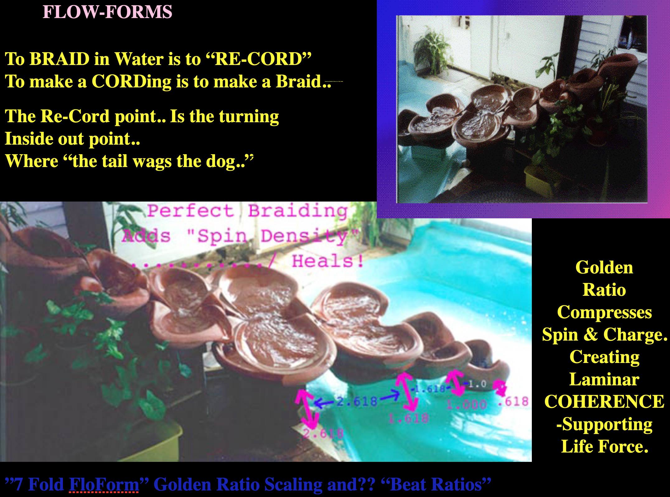 Early golden-ratio flow form design by Dan Winter